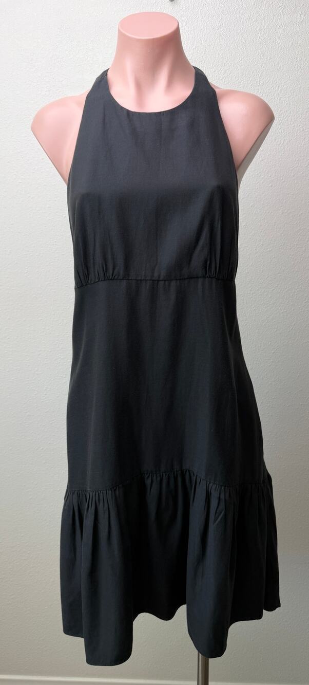 L'AGENCE Black Racerback Ruffle Hem Dress Women 4